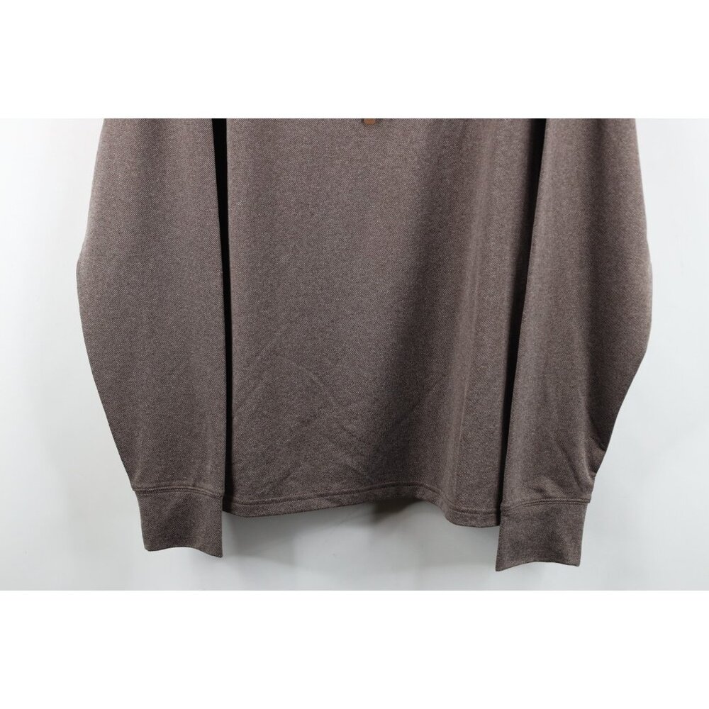 Vineyard Vines Jim Nantz Mens Medium Knit Half Zip Pullover Jacket Top Brown - Picture 3 of 14